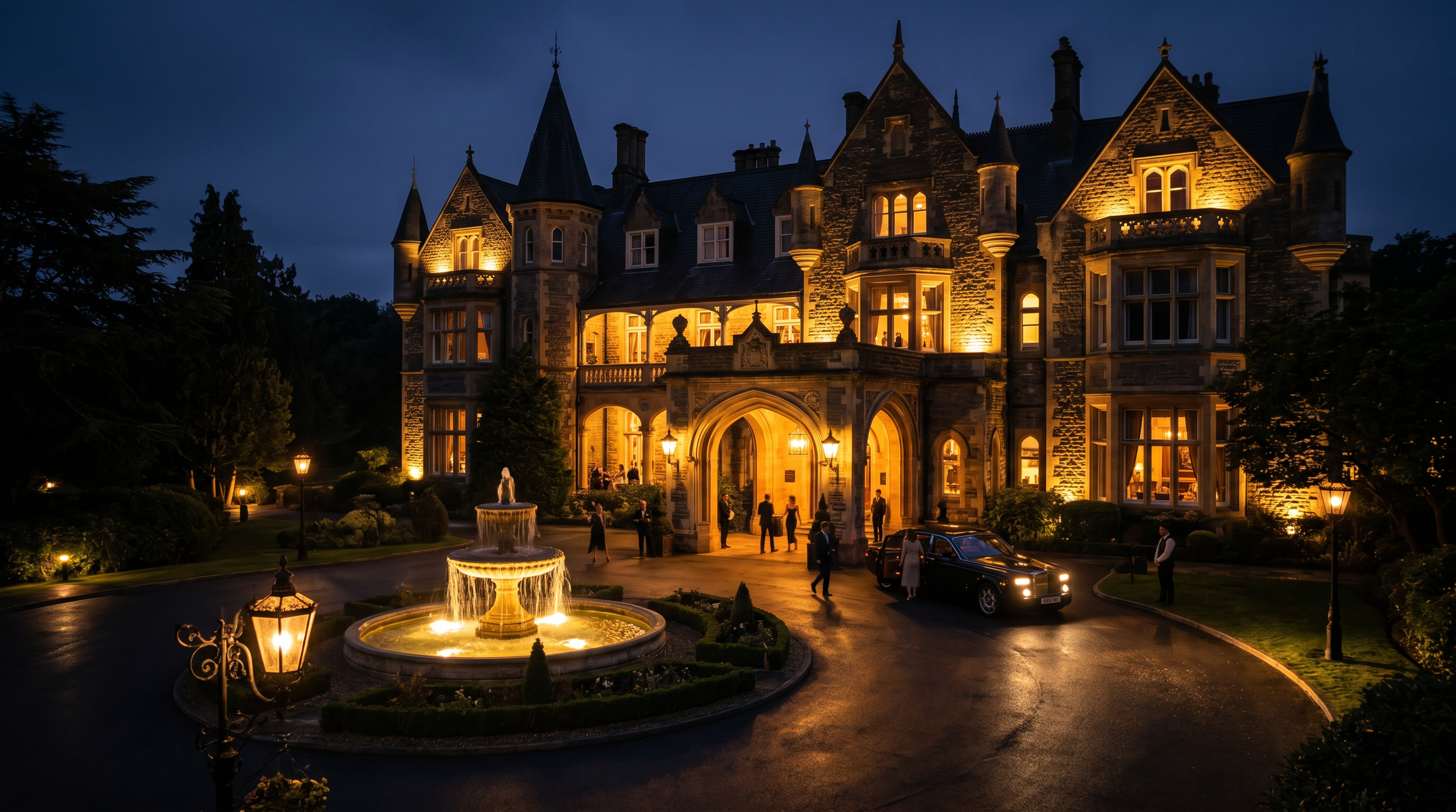 Elite Hotel Resort exterior at night